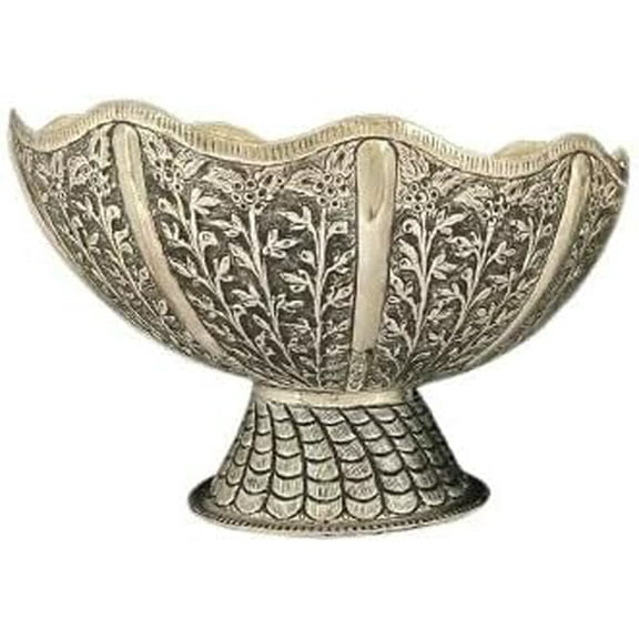 German silver fine carving big size bowl for fruits/ home décor/gift item/ snacks, 1piece