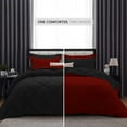 thumbnail image 3 of D.N.G. BEDDINGS 1 Piece Luxury Reversible Diamond Pattern Comforter Premium Super Soft, All Season 800 TC, 100% Egyptian Cotton Twin/Twin XL Size Burgundy/Black Solid Color, 3 of 7
