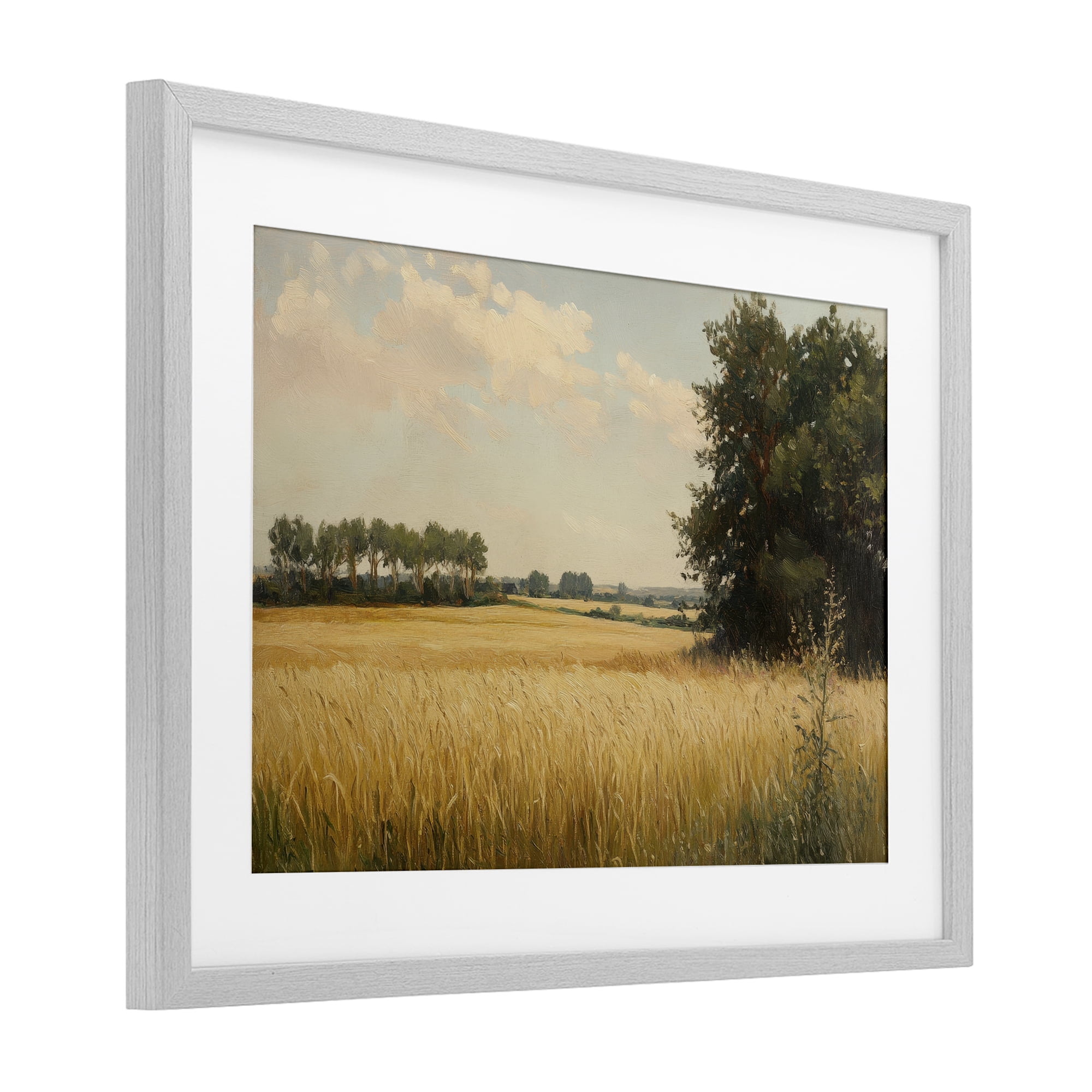 Stupell Industries Where The Wheat Grows Gray Framed Print Under Glass, design by Petal Prints Design