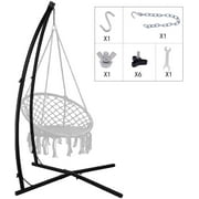 Coewske 7 ft C-Type Steel Hammock Chair Stand 220lbs Capacity Black