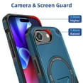 thumbnail image 6 of Magnetic Case for iPhone 16e with Stand, Mag-Safe Compatible, with Kickstand & Lanyard Strap, Military Drop Protection Camera and Screen Guard Rugged Phone Cover for iPhone 16e, Darkblue, 6 of 9