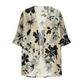 thumbnail image 5 of Taqqpue Womens Cardigan Floral Printed Short Sleeve Open Front Shirts Summer Casual Lightweight Quick Dry Side Split Cover Ups, 5 of 5