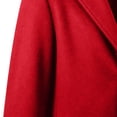thumbnail image 5 of Nmnitkp Men's Solid Color Notched Lapel Single‑Breasted Mid‑Long Wool Blend Overcoat Long Sleeve Pocket Trench Coat for Fall Winter Business Casual Daily Street Outfits Red,L, 5 of 9