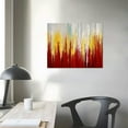 thumbnail image 4 of Acheng Modern Abstract Canvas Wall Art Dark Red Grey and Gold Painting Prints with Gold Foil Accents Artwork for Living Room Bedroom Stretched and Framed Wall Decor Ready to Hang 20x16in, 4 of 6