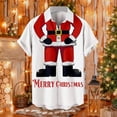 thumbnail image 2 of Mens Golf Polo Shirts Christmas Santa Claus Pattern Button Down Fashion Short Sleeve Lapel Mens Formal Shirts,White,M, 2 of 4