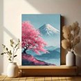 thumbnail image 6 of Sakura Tree Mount Fuji Watercolor Canvas Print Wall Art for Living Room Bedroom Office Hotel Decor, 6 of 8