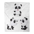 thumbnail image 1 of SIDONKU Flannel Throw Blanket Black Adorable Panda Bear of Cute Baby Collection White Soft for Bed Sofa and Couch 50x60 Inches, 1 of 1