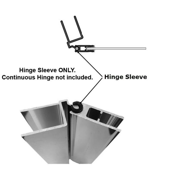 Hinge Sleeve For Shower Doors With Continuous 72 Long