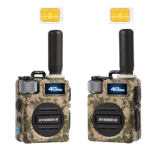 4G LTE PoC Walkie Talkies (2-Pack, SIM Cards Included) - Nationwide/Global Coverage Push-to-Talk Radios, Metal Mini Body, Long Battery, USB-C, 5000 KM Range - G6,Unlimited Rapid Intercom