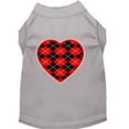 thumbnail image 4 of Pet Dog  Cat Shirt Screen Printed, "Argyle Heart Red", 4 of 5