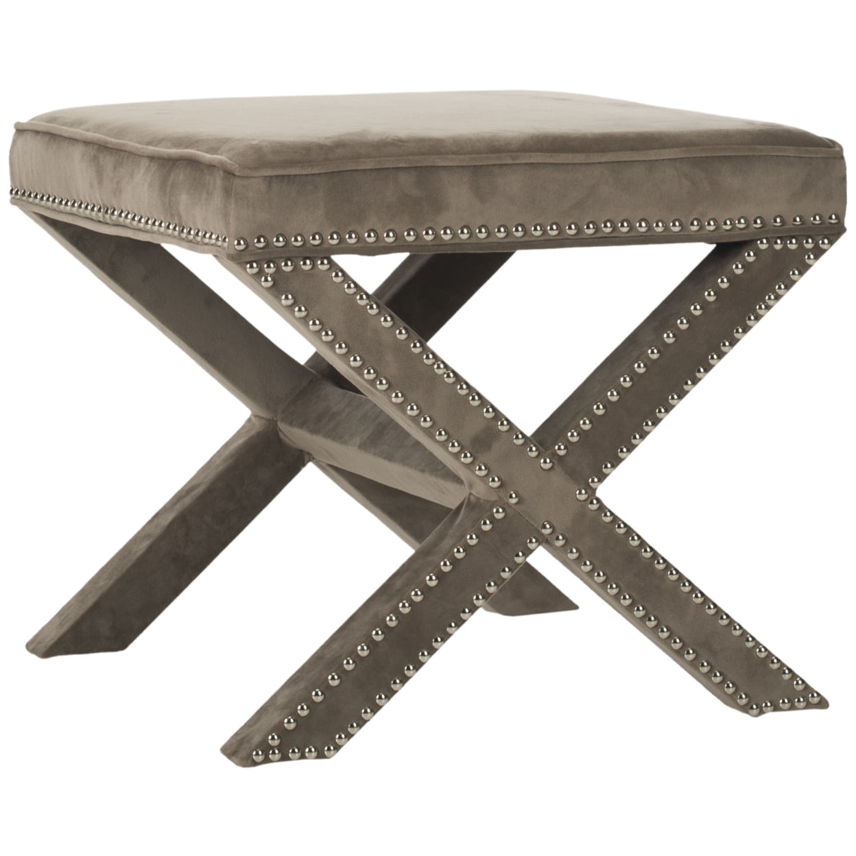 希少　Safavieh Palmer Ottoman　オットマン　グレー SAFAVIEH Palmer Transitional Cross Leg Upholstered Ottoman