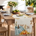 thumbnail image 2 of Table Runner 70 Inches Long for Kitchen Dining, Orange White Pumpkin Fall Dresser Scarf Farmhouse, Dining Table Decorations for Wedding/Parties, Thanksgiving Floral Leaves Rustic 13 x 70 In, 2 of 9