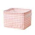 thumbnail image 2 of Pink Checkered - Fresh and Rustic Fabric Storage Basket, Nordic Style Storage Box C, Shelf Storage Boxes,Wardrobe Storage Racks,Storage Boxes with Handles,Household and Office Storage Baskets, 2 of 3