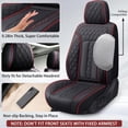 thumbnail image 5 of Fit for Ford Ranger 2024 Seat Cover, Black and Red Line Car Seat Covers, PU Leather Full Set of 5 Seats Retain Seatbelt Port Protect and Upgrade Seats, Only for Crew Cab and XLT,XL,LARIAT, 5 of 6