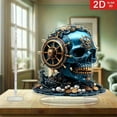thumbnail image 3 of nvzhuang Halloween Skull Decoration 2D Flat Acrylic Colorful Gothic Mechanical Style Miniature Desk Decor, 3 of 7