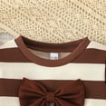 thumbnail image 4 of WOYY Infant Girls Outfits Casual Stripe Ruffle Bow Sweatshirt Flared Pants Set, Sizes 18-24M, 4 of 8