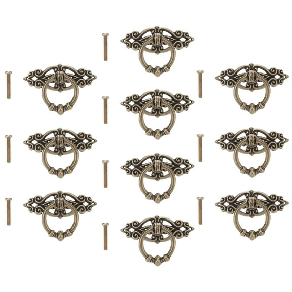 Raindrops Vintage Antique Brass Cabinet Knobs Pull Handles for Kitchen Dresser Door 2.5x0.9 Inch