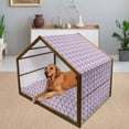 thumbnail image 2 of Butterfly Pet House, Wings in the Shades of Purple with Spotty Grunge Camo Style, Outdoor & Indoor Portable Dog Kennel with Pillow and Cover, 5 Sizes, Lavender Lilac Violet, by Ambesonne, 2 of 4