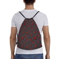 thumbnail image 4 of Hirioo Red Ladybugs On Dark Background Print Drawstring Backpack Bag Sport Versatile Sports Backpack for Gym, Travel, Swimming, Beach, 4 of 9