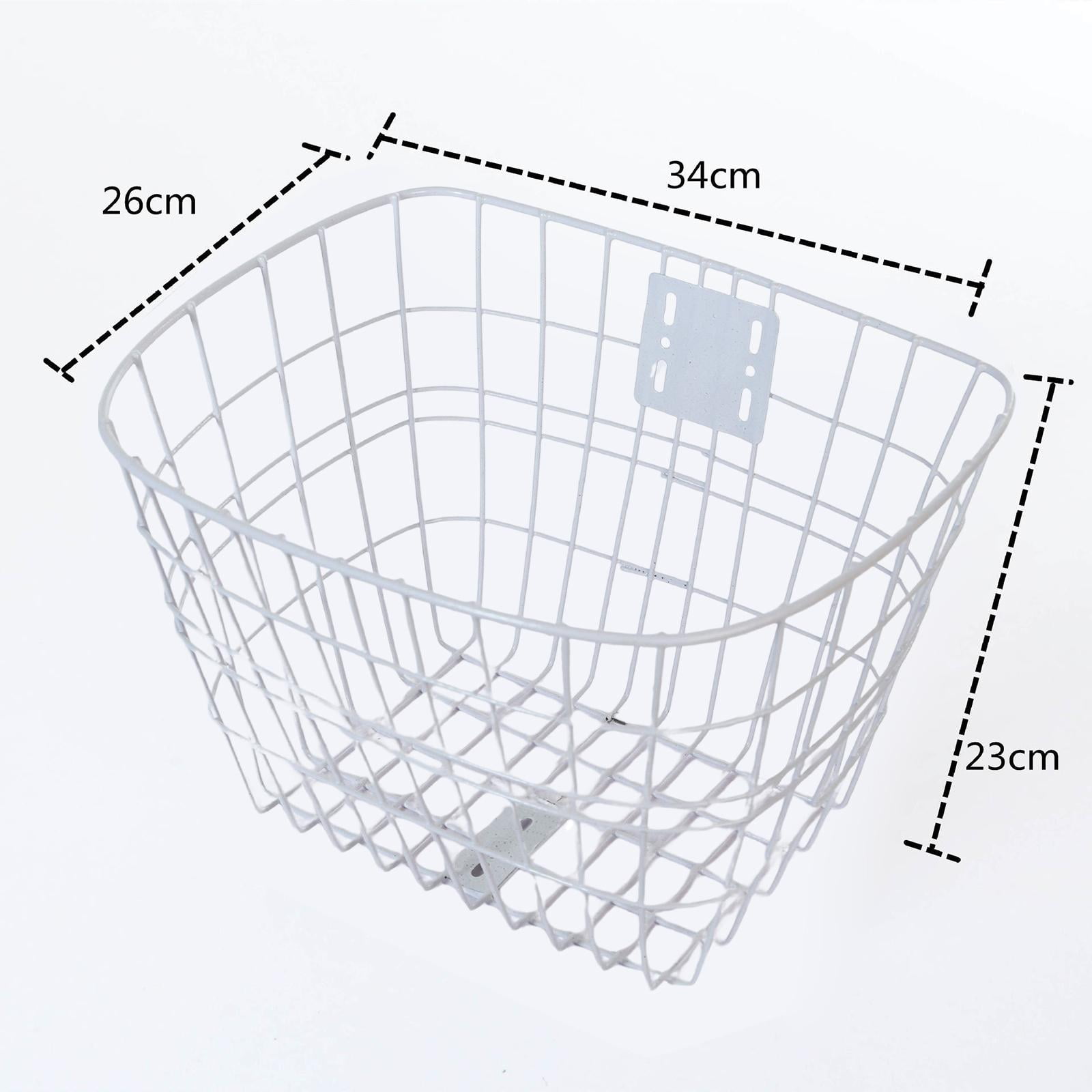 harayaa Basket Bike Front Basket Metal Organizer Handlebar Bag Waterproof Cargo Rack for White