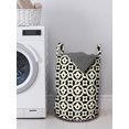 thumbnail image 3 of Moroccan Laundry Bag, Continuous Traditional Floral Inspired Simplistic Lines Illustration, Basket with Handles Drawstring Closure for Laundromats, 13" x 19", Ivory and Charcoal Grey, by Ambesonne, 3 of 4