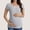 Gray, variant on Casual Ribbed Scoop Neck Short Sleeve Maternity Top