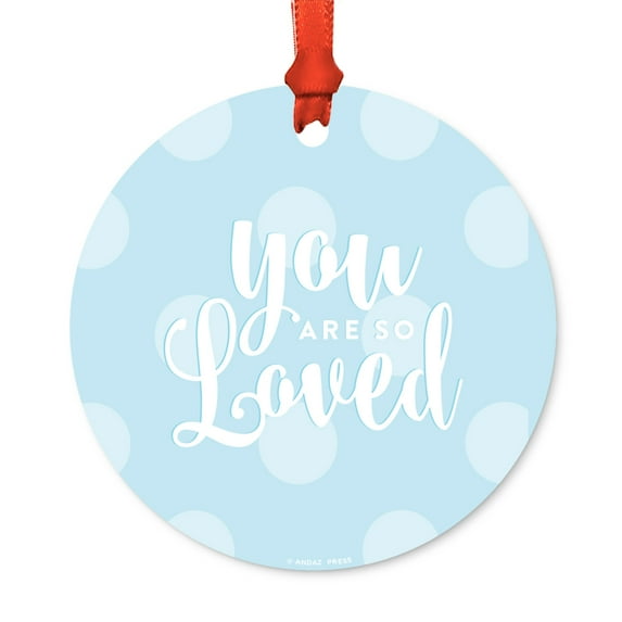 Round Metal Christmas Ornament, She Leaves a Little Sparkle Wherever She Goes, Includes Ribbon and Gift Bag
