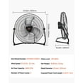 thumbnail image 3 of 2-Pack 20" High-Velocity Industrial Fans - Adjustable Tilt, 3 Speed Settings, Durable Metal Construction for Long-Lasting Use, 3 of 11