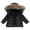 Black, variant on Toddler Girl's Long Parka Warm Winter Coat Water Resistan𝐭 Quilted Puffer Jacket Snow Outwear Kids Padded Down Coat