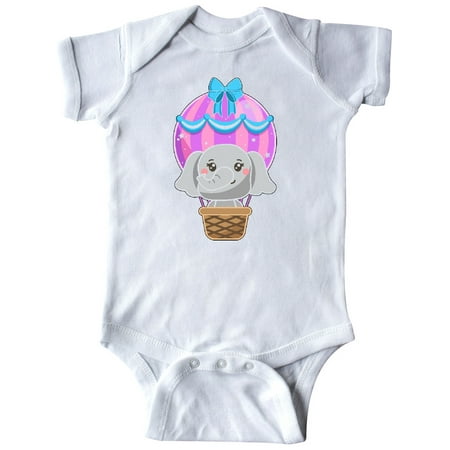 

Inktastic Cute Baby Elephant in a Pink Hot Air Balloon Gift Baby Boy or Baby Girl Bodysuit