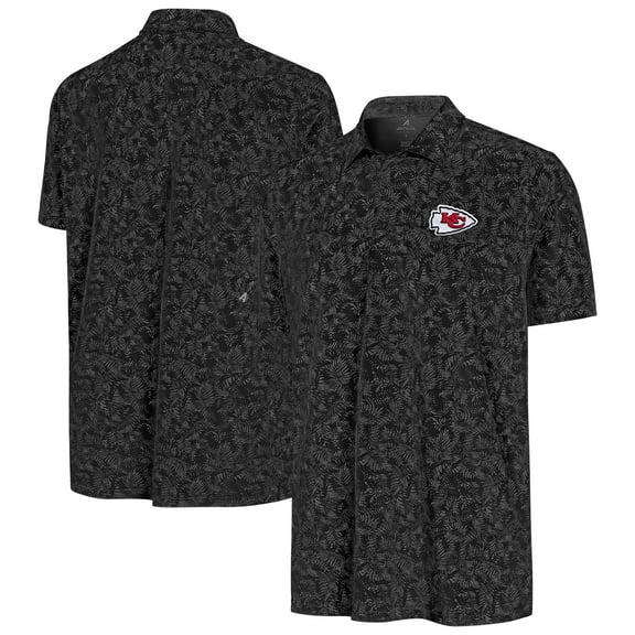 Men's Antigua Black Kansas City Chiefs Lush Polo