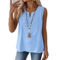 thumbnail image 5 of Tank Tops for Women V Neck Cotton Linen Loose Fit Sleeveless Summer Tops, 5 of 5
