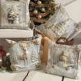 thumbnail image 4 of Bewildely Juego de 4 fundas decorativas navideñas de invierno, con muñeco de nieve y fundas de almohada. Suaves y lavables, ideales para el Decoración del hogar B-4 Pec 45*45 cm, 4 of 6