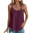 thumbnail image 2 of Sakmal Sleeveless Women'S Tanks & Camis Solid Purple Crew Neck Lightweight Comfort Tank Tops Casual, 2 of 6