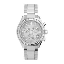 Timex Women's Standard Chronograph 38mm Watch – Silver-Tone Case Silver-Tone Dial Silver-Tone Bracelet