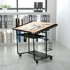 Flash Furniture Swanson Adjustable Drawing and Drafting Table with Black Frame and Dual Wheel Casters