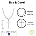 thumbnail image 3 of Ritastephens 925 Sterling Silver Necklace-Unisex Adult Cross Pendant with 24" Italian Figaro Chain, 3 of 6