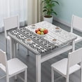 thumbnail image 3 of Snug Fit Boho Style Tablecloth, 36x36 Inch Square Floral Cover with Elastic Hem for Kitchen Patio and Dining Table, 3 of 6