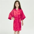 thumbnail image 2 of Huowey Kids Boys Girls Silk Satin Bathrobe Kimono Robes Nightgown Sleepwear Clothes, 2 of 4