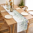 thumbnail image 3 of Eucalyptus Leaves Table Runner - 108 Inch Long, Kitchen Dining Table Runner Dresser Scarves, Sage Green Weeping Summer Botanical Farmhouse Decor for Coffee Tables Wedding Party Banquet, 3 of 8