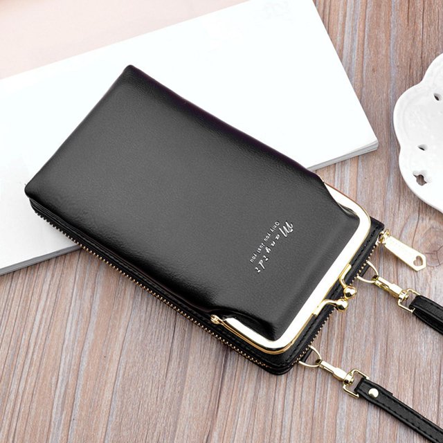 Bandolera para teléfono Yinane mini de hombro Monedero negro