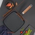 thumbnail image 3 of Cast iron square baking pan, flat bottomed non stick steak frying pan, perfect for steak, pizza, pancake, burger, 3 of 10