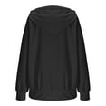 thumbnail image 4 of qucoqpe Womens Classic Zip-Up Hooded Sweatshirt Trendy Casual Long Sleeve Hoodie Jackets Lightweight Loose Solid Long Sleeve Comfy Loose Fit Top Black XL, 4 of 5