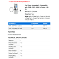 thumbnail image 2 of Fuel Pump Assembly 1 - Compatible with 2008 - 2009 Buick LaCrosse 3.8L V6 - Autopart Premium, 2 of 2