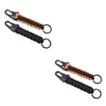 thumbnail image 1 of senveriont Paracord Keychain Outdoor Detachable Survival Emergency Keyring Rope Multifunctional Backpack Lanyard Key Holder Black and Orange 2Set, 1 of 6