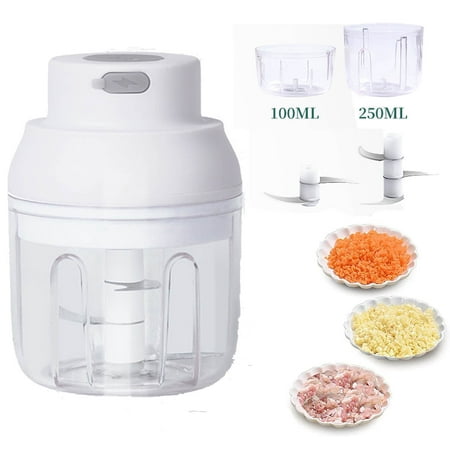 

Electric Garlic Chopper Powerful Mini Garlic Chopper Rechargeable Electric Mini Garlic Chopper for Vegetable/Onions/Meat/Salad 2 Stainless Steel Blade Waterproof BPA Free