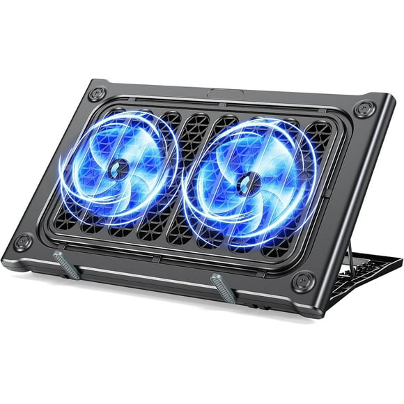 Laptop Cooling Pad Stand, Laptop Cooler with 2 Silent Fans for 10-15.6 Inch Laptops,6 Levels of Height Adjustable Wind Speed with 2 USB Ports (Black)