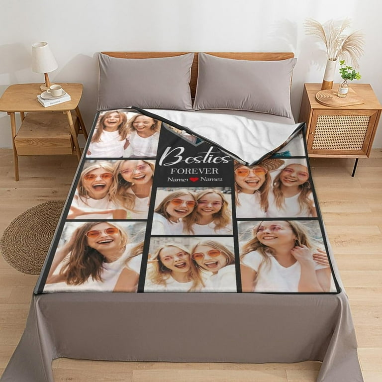Custom Blanket with Photos Text Personalized Picture Blankets 10 Photos Collage Customized Merry Christmas Throw Blanket for Family Dad Mom Kids Gifts for Birthday Christmas 5 Sizes Walmart