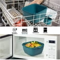 thumbnail image 6 of Loobuu 52 oz to Go Salad Container Lunch Container, BPA-Free, 3-Compartment for Salad Toppings and Snacks, Salad Bowl with Dressing Container, Built-in Reusable Spoon, Microwave Safe Navy Blue, 6 of 7