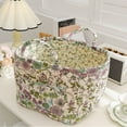 thumbnail image 3 of Yucurem Boho Fabric Floral Laundry Storage Baskets, 12.99" x10.24" x10.64" Collapsible Large Capacity Spring Vintage Storage Bag Organizer with Handle & Front Pocket, 3 of 7